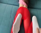 Red Pantyhose and White Socks - Hot fetish video from roja hot video