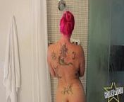 Spying on curvy milf showering from curvy big ass showering