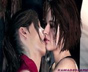 Resident Evil : Claire & Jill Lesbian Kissing | KamadevaSFM from claire redfield bestof sfm resident evil 2 porn