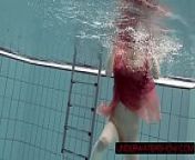 Katya Okuneva in red dress erotic water show from www xxx move vid