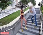 Jeny Smith Yellow Heels public flashing from lady in the streets nude boobs show porn