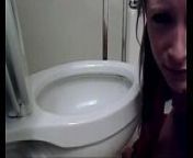 cute girl licking my toilet lustfully from toilet finger