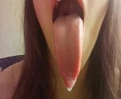 Naughty Nastya and her long tongue from tongue fetish solo