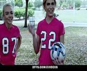 BFFS - Horny Soccer Girls (Aspen Celeste) Fucked by Trainers from spandex