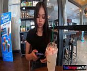 Starbucks coffee date with gorgeous big ass Asian teen girlfriend from week in thailand