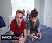 SayUncle - Horny Stud Surprises Two Twinks And Sticks His Cock In All Their Holes While They Play from teen twink