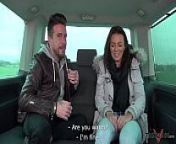 Chubby arogant bitch convinced to come with horny strangers in van from fake taxi anime