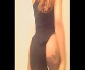 Amateur Video of Redbone Shaking and Twerking in Black Thong & Dress from big booty white dress