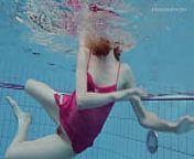 Anna Netrebko swims in pink lingerie in the pool from anna nude swimming un