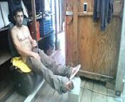 Jerking off in Shed at work- www.unkut.media from gay dope shed