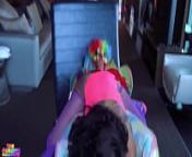 Cali Caliente gets fucked hard by a clown from hard sex black
