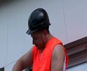 construction worker fucks the horny milf directly in the ass from construction