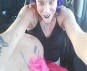 Public Trans-Lesbian Intense Blowjob from tranny in car