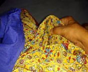 Cumshot in maid's satin saree and blouse from silk satin sarees