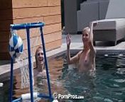 PORNPROS Pool party with two blondes turns into threesome from two petit