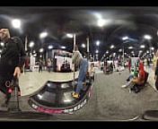 Various dancers on a pole at EXXXotica NJ 2021 in 360 degree VR. from convention event