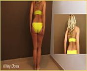 Smoking hot wife wears a skimpy yellow bikini from bikini smoking group
