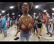 Amateur ebony convention attendee gives me body tour at EXXXotica NJ 2021 in 360 degree VR from sunny 2021