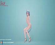 Sexy Catgirl MIA Short Hair front cam Blender render 1560 from blue haired dancing on tiktok without panties to show her pussy mp4