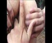 Fantastic latina ladyboy Barbara gets her hard dick sucked and asshole licked before she fucks horny dude's ass at the wood from ladyboy outdoor