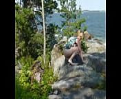 Wife's shy pee break for the voyeurs from outdoors pissing
