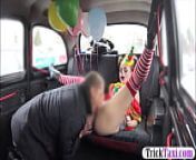 Sweet babe in costume likes drivers cock from dildo inside the driver
