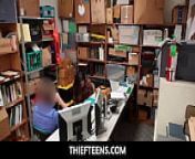 ThiefTeens -Lucky Mall Officer Fucking a Young Lady Shoplifter at His Office from lady police officer xxx