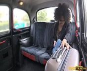 Ebony stunner sucks and rides a big dick in a fake taxi from fake taxi facial