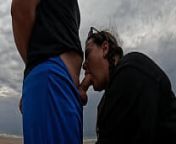 BBW Miss Lily Monroe Gives Deep Blowjob To Random Walker By The Sea from lili mar
