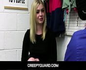 CreepyGuard-Thief Teen Lets Security Officer Have His Way with Her Banging Body from sexy way xxx com