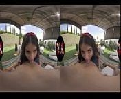 VRLatina.com - Sexy Cute Teen with Sexy Areolas 5K VR from cute teen enjoys outdoor sex with lover in his car
