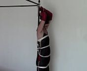 My bondage window, September 1, 2016: Satin dress from tied in satin