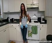 Hot Latina Maid Makes some Extra Money from rimjob maid
