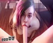 Animation 3d pov blowjob where naked Judy Alvarez sucking cock from gaby alvarez nue