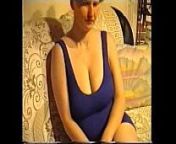 SAG -My Wife Blue and Purple Stretchdress filled with Big Juggs from cleavage seduction