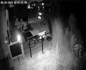 Wife and I outdoors on security camera from security cam