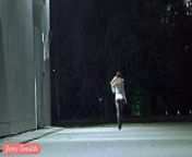 Deep Evening - Russian beauty Jeny Smith walks in public in transparent tights without panties. So you can see the pussy from jeny smith in wet pantyhose on her naked body in the bathroom
