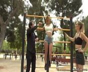 Two European slaves tormented in public from park mona sexy