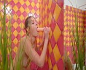 Anal Dildo Solo Masturbation in Bathroom from sexy bathing dildo solo