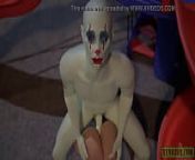 Sad Clown's Cock. 3D porn horror from 3d horror monsters