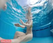 Jeny Smith bottomless in Spa. Naked underwater, nude swimming from nude family spa