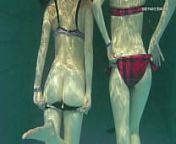 Nastya undresses Libuse in the pool like a lesbian from menina tira roupa pela web
