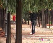 Redhead tourist gets fucked in the middle of a park in Madrid from barcelona real madrid