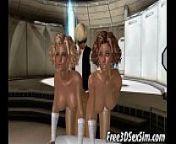 Two hot 3D babes getting fucked hard on a spaceship from hot nave