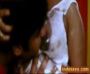 Indian older woman's boobs get licked with honey by young guy from www indian porn boob kiss comndian mallu aunty