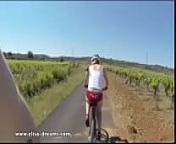 Nude in public biking on the road from off road e bike