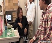 Asian grocery lady gets creamed by the boys from japane teen boys