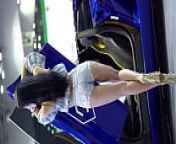 公众号【喵污】性感可爱一体的韩国车模，超短牛仔 from pimpandhost ultra model