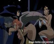 JUSTICE LEAGUE HENTAI - TWO CHICKS FOR BATMAN DICK from ligal shterenhell