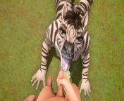 Curvy Furry Zebra Milks Human Cock Yiff 3D Sex Animation from and human
